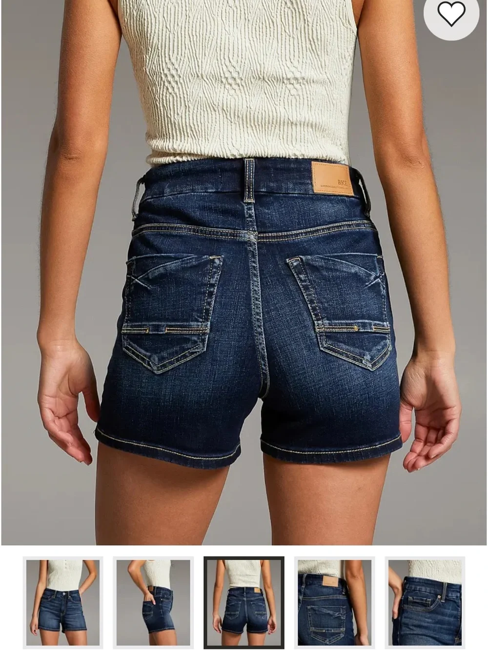 BKE Dark Blue Denim Shorts - BKE Women Shorts - Parker Stretch Shorts